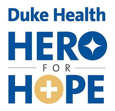 A logo that reads "Duke Health Hero for Hope"