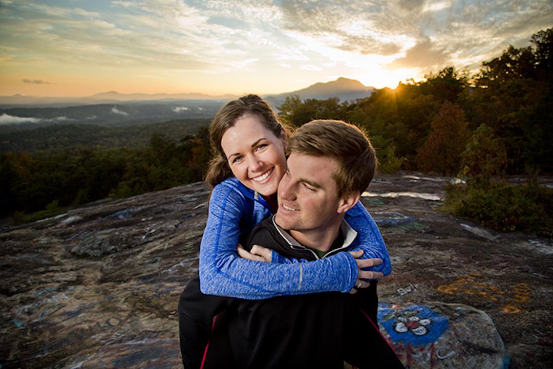 Photo of Stephanie Lipscomb with her boyfriend at Bald Rock Heritage Preserve in Cleveland, South Carolina