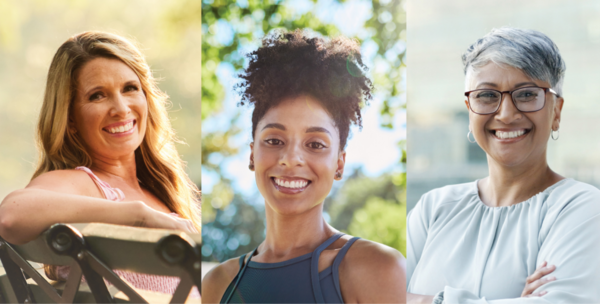 Headshots of three female speakers for the What's Best for Breast Event