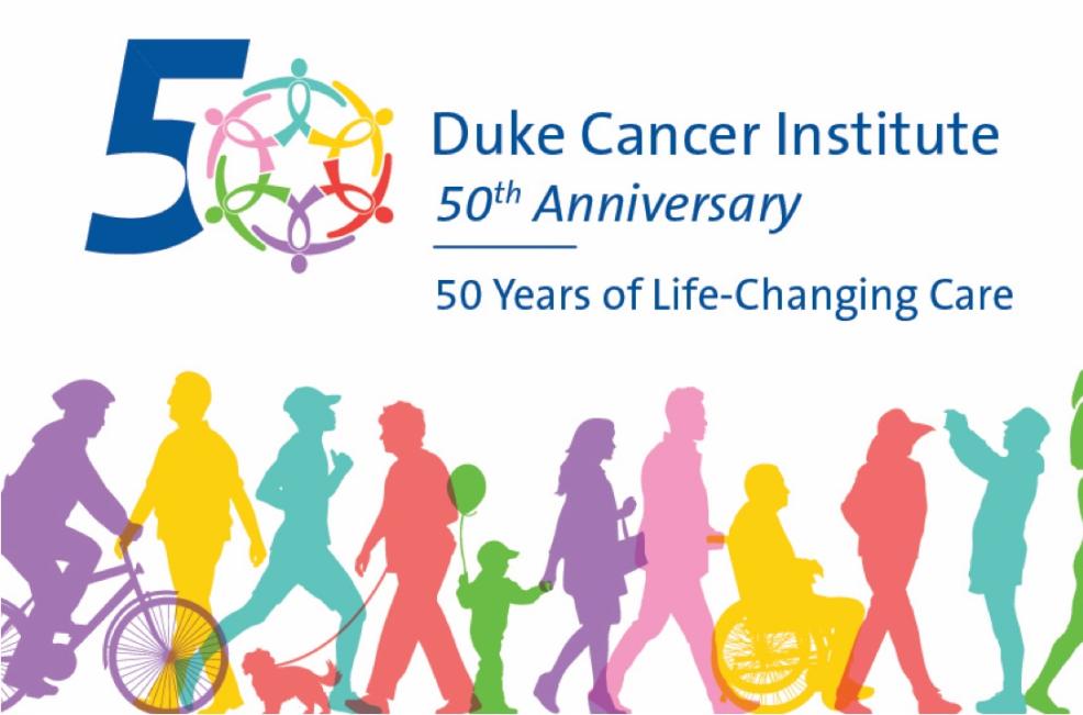 graphic of Duke Cancer Institute 50th Anniversary "50 Years of Life-changing Care"