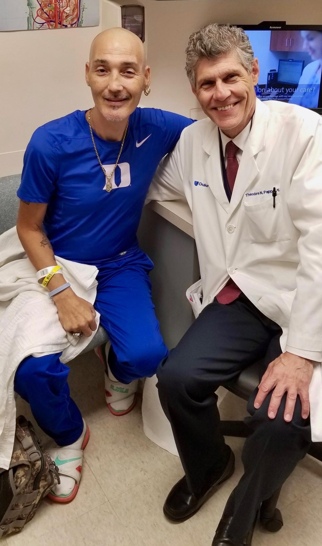 Tony Leonard and his surgeon Theodore Pappas, MD.